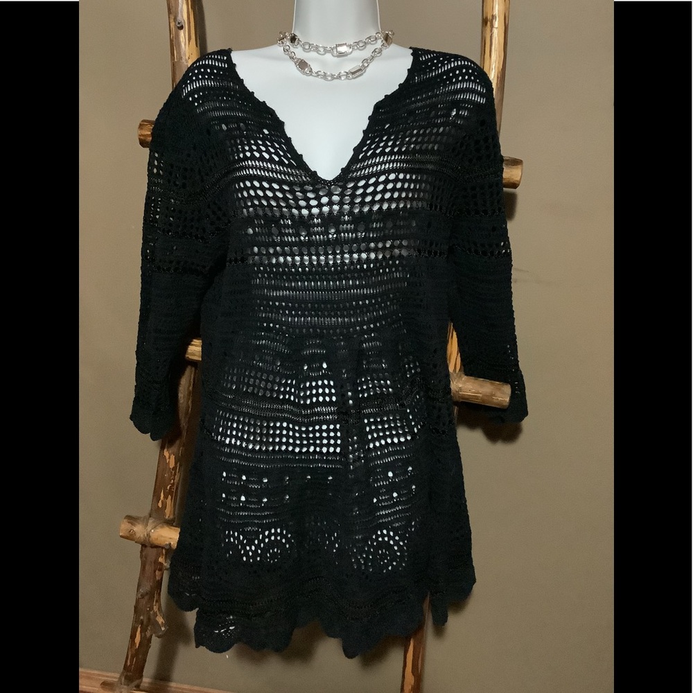 141 Black crochet sweater